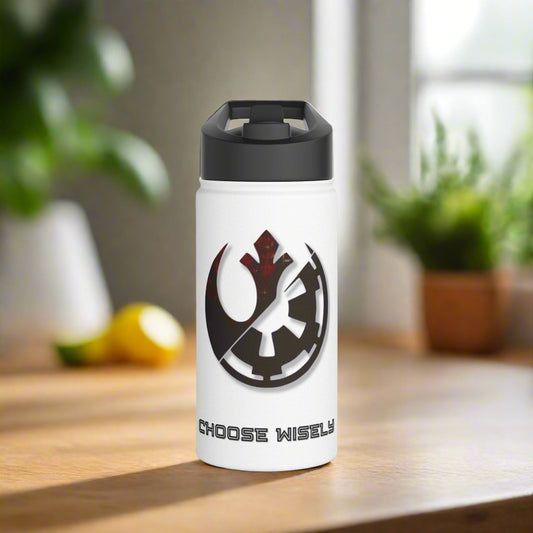 Choose Wisely Stainless Steel Water Bottle, Standard Lid