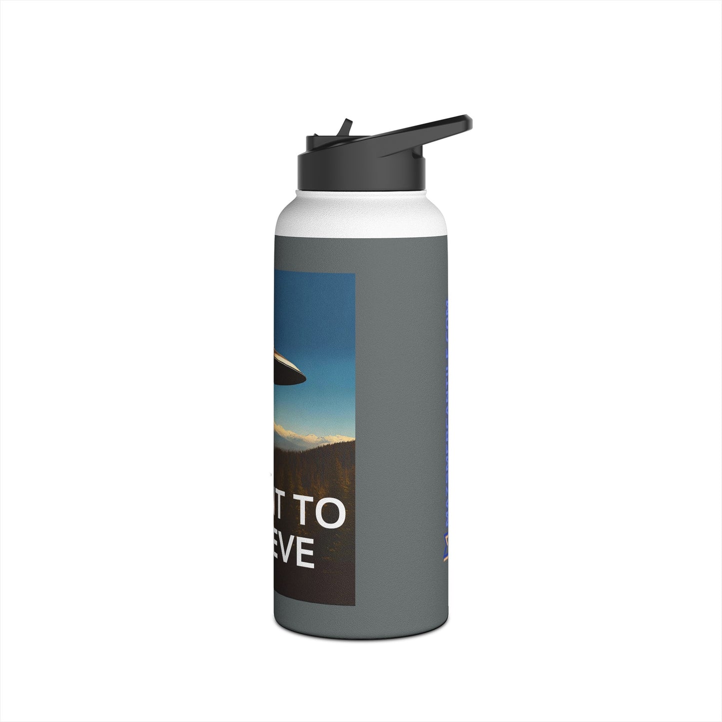 I Want To Believe Stainless Steel Water Bottle, Standard Lid