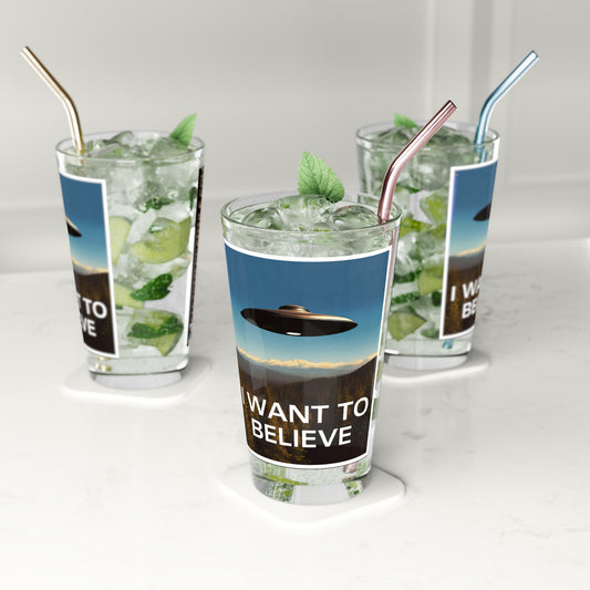 I Want To Believe Pint Glass, 16oz